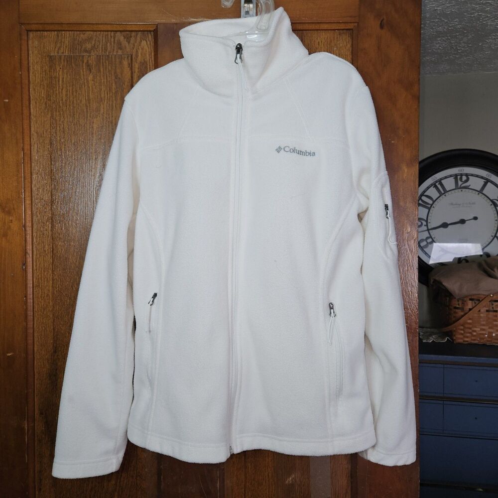 Columbia Fast Trek II Fleece Jacket Medium | White Full Zip Warm‎ Layer